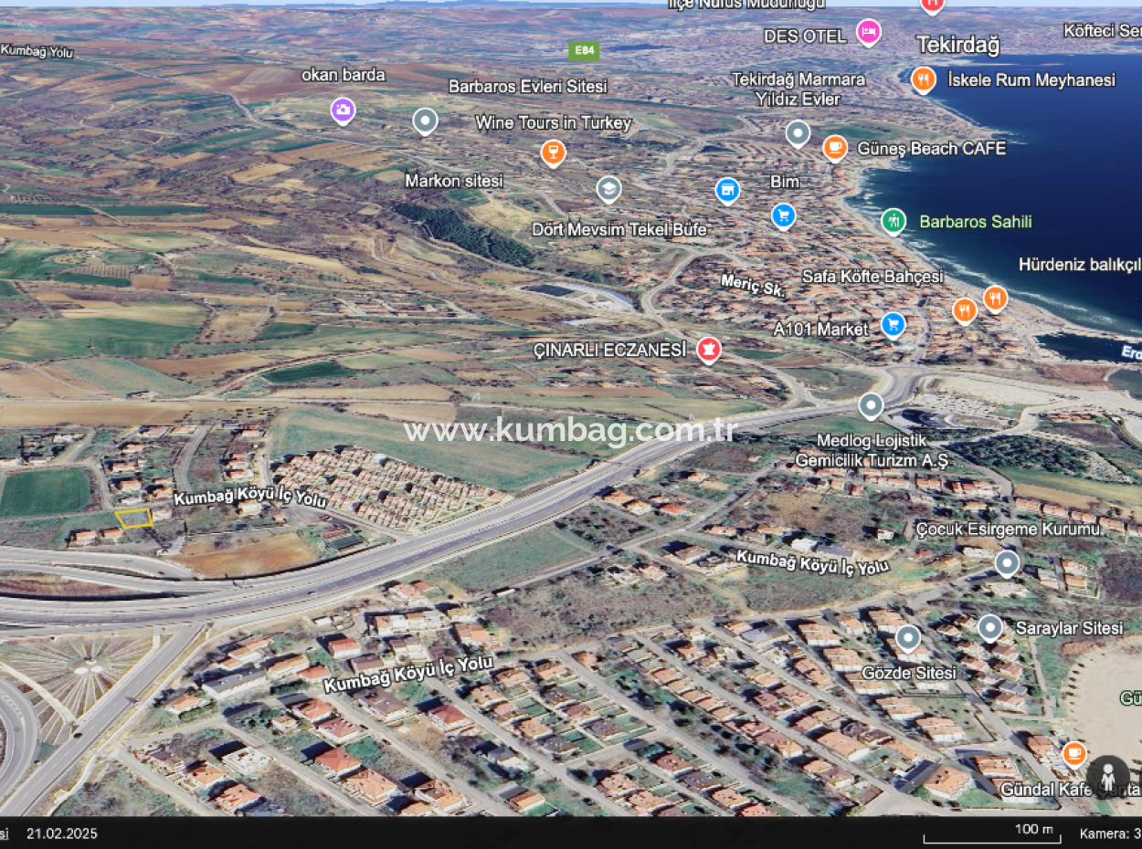 363 M2 Zoniertes Grundstück Zum Verkauf Bereit Zum Bau In Tekirdag Barbaros