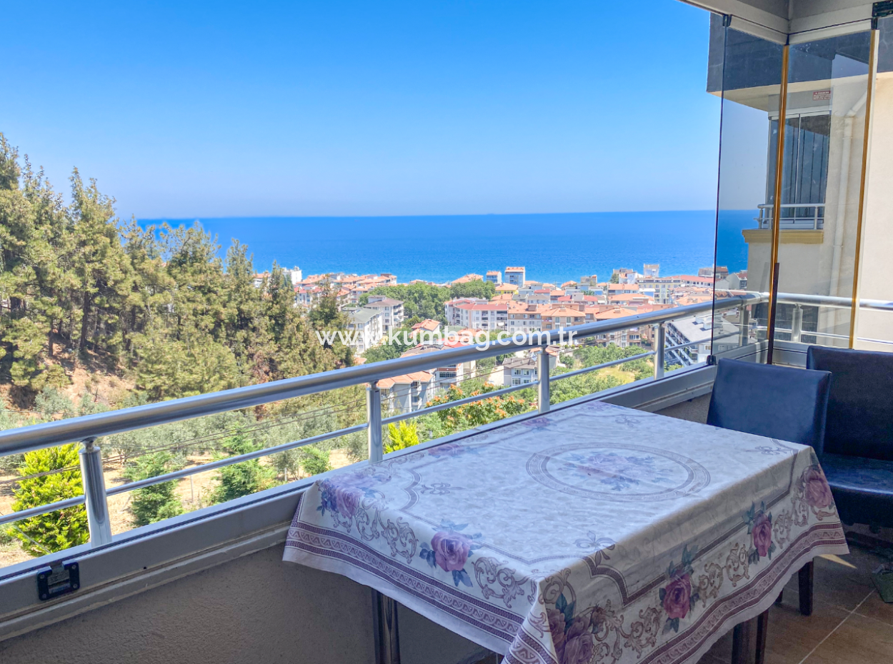 Möbliert 2 1 Wohnung Zum Verkauf Mit Meerblick Pool In Kumbag