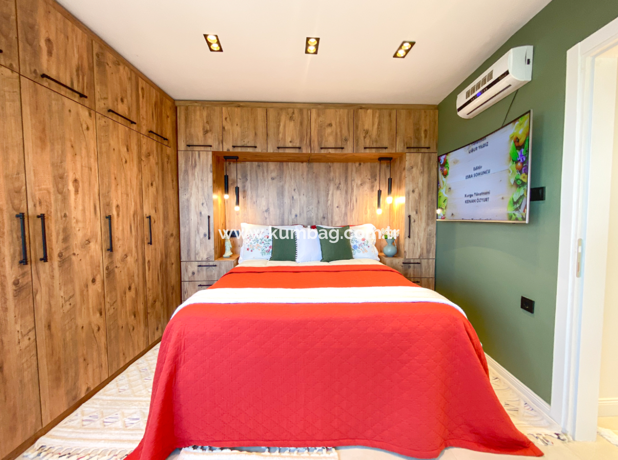 Speziell Gestaltete Möblierte Wohnung Zum Verkauf In Kumbağ Mit Meerblick