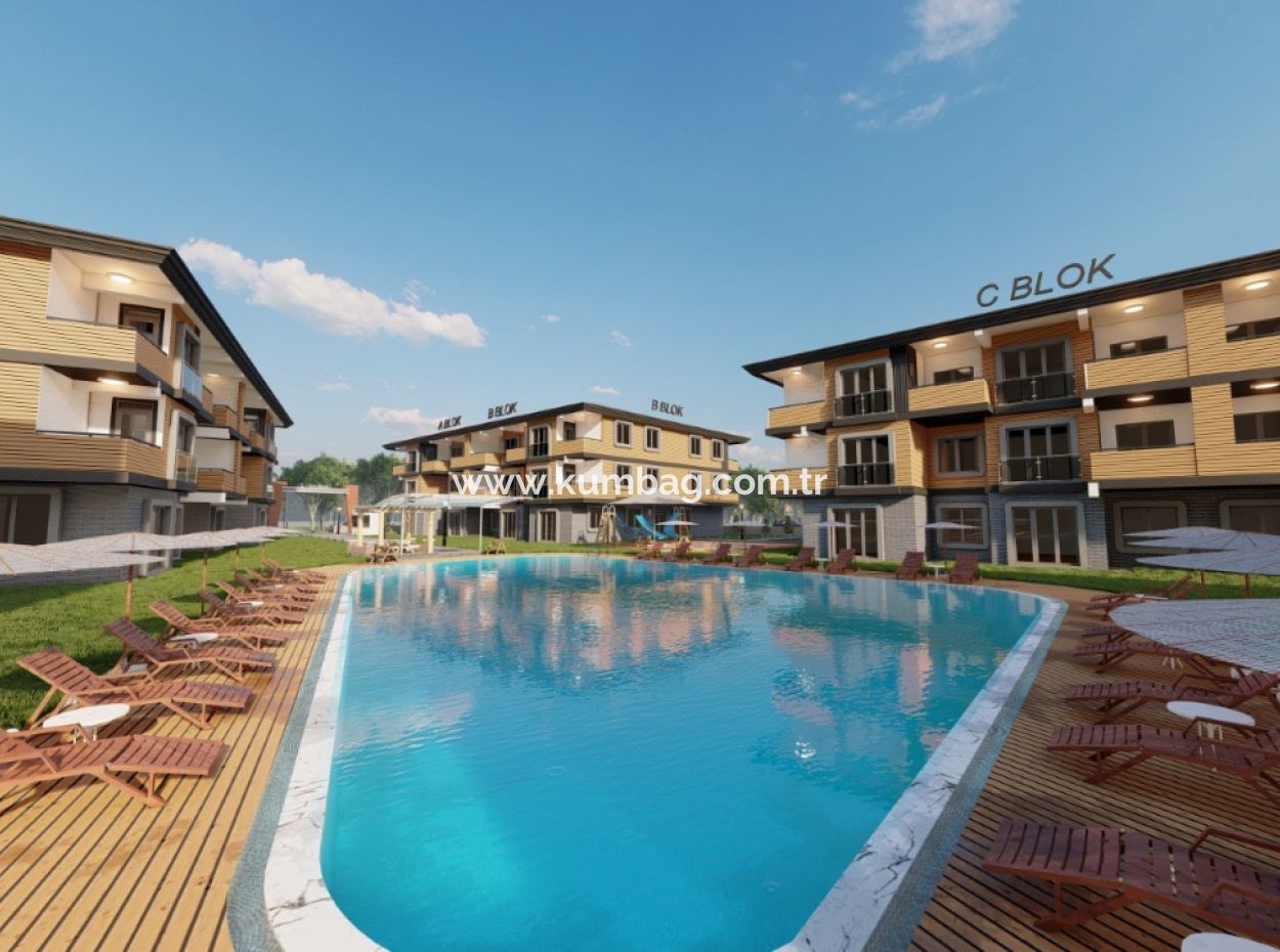 2 1 Duplex-Wohnungen Zum Verkauf Im Ova Kent 2 Komplex Mit Luxuspool In Kumbağ