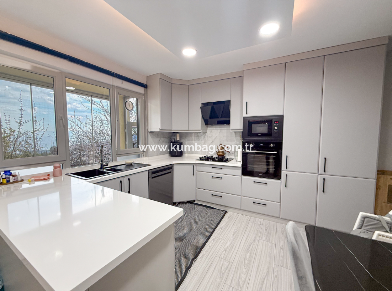 3 1 Duplex-Villa Zum Verkauf In Kumbağ Mit Panoramablick Auf Das Meer