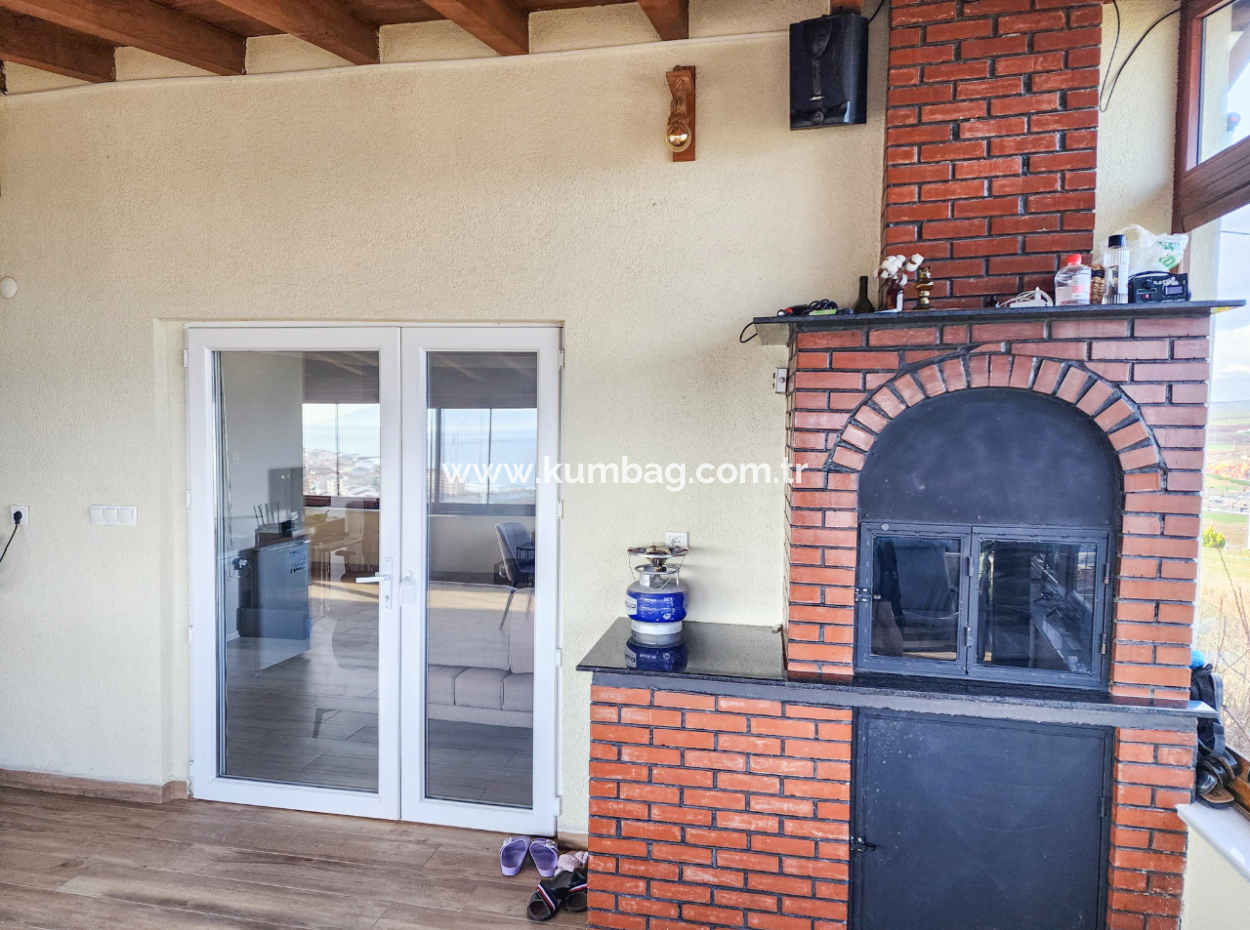 3 1 Duplex-Villa Zum Verkauf In Kumbağ Mit Panoramablick Auf Das Meer
