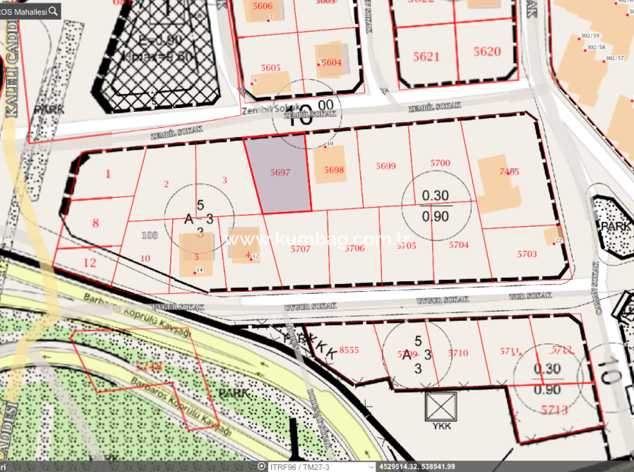363 M2 Zoned Land For Sale Ready For Construction In Tekirdag Barbaros
