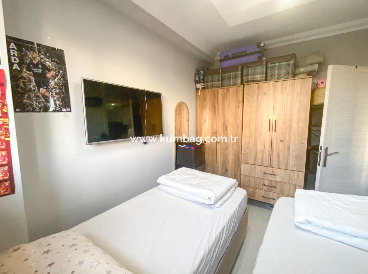 1 1 Flat For Rent With Garden In A Site With Pool In Kumbağ