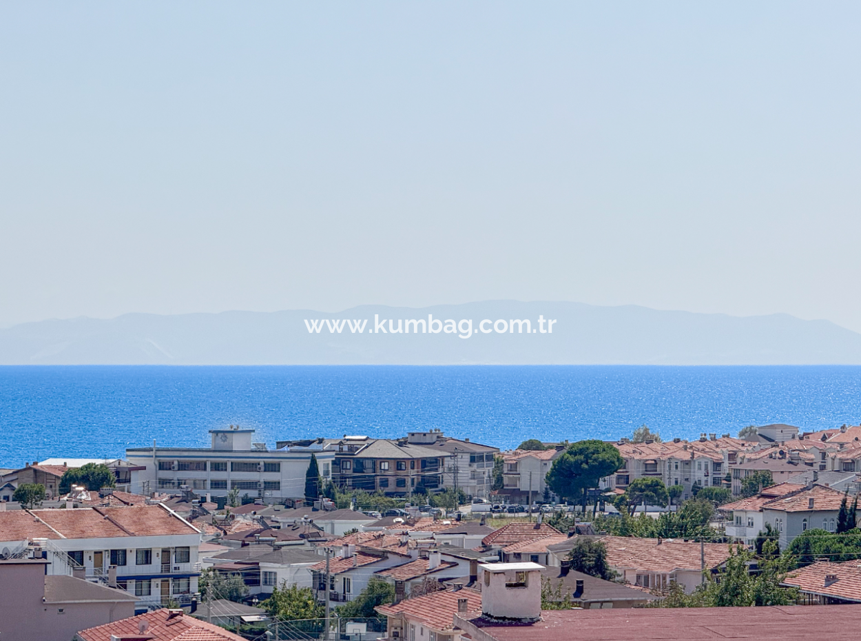 4 1 Triplex Villa For Sale With Large Terrace With Sea View In Kumbağ