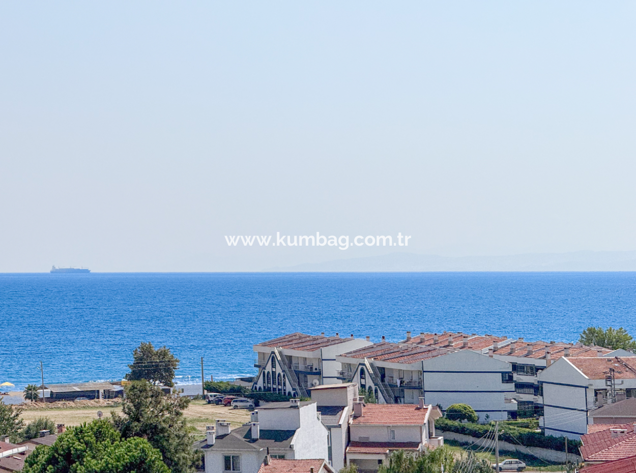 4 1 Triplex Villa For Sale With Large Terrace With Sea View In Kumbağ