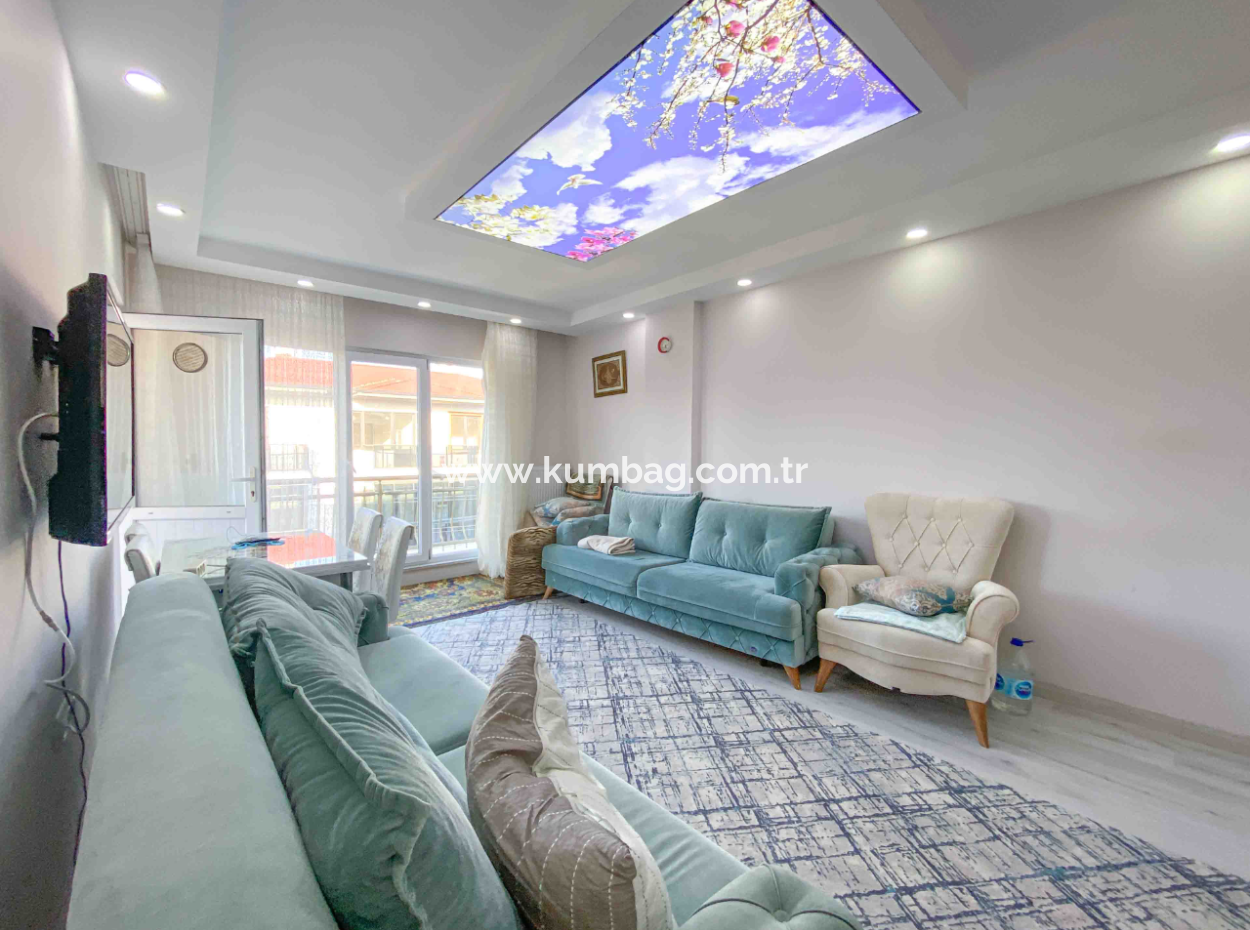 Furnished 2 1 Flat For Rent On The Sea Side Of The Street In Kumbağ