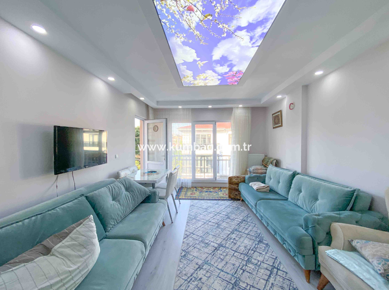 Furnished 2 1 Flat For Rent On The Sea Side Of The Street In Kumbağ