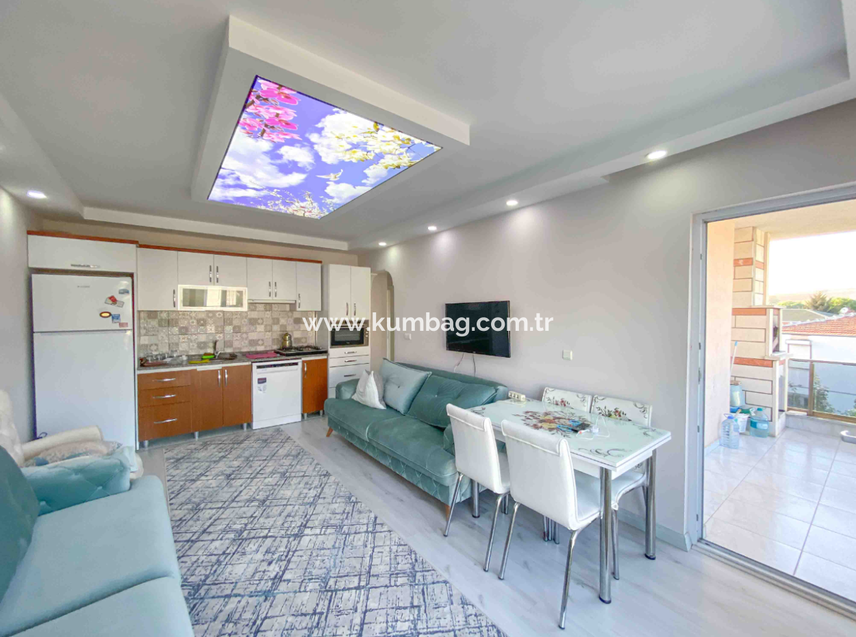 Furnished 2 1 Flat For Rent On The Sea Side Of The Street In Kumbağ