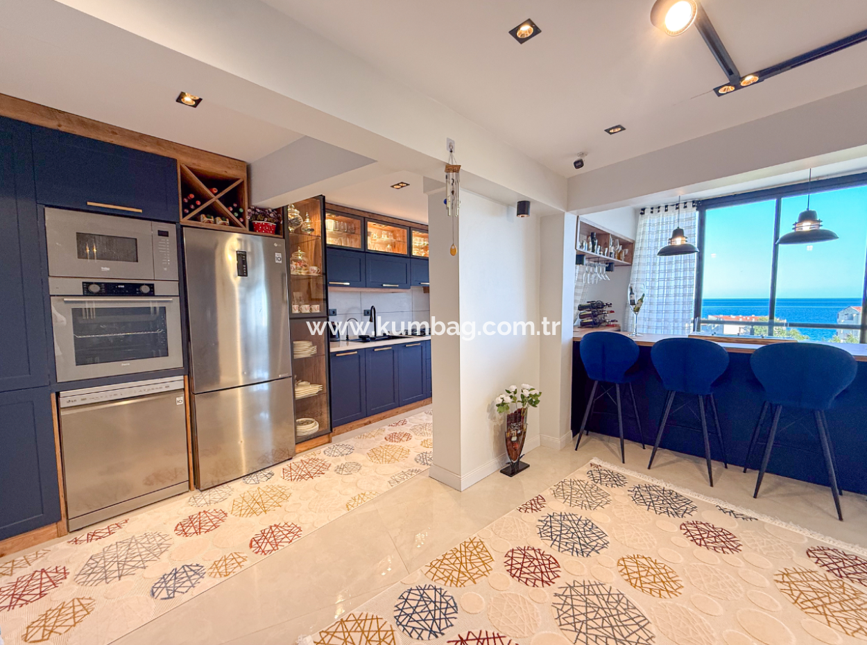 Specially Designed Furnished Flat For Sale In Kumbağ With Sea View