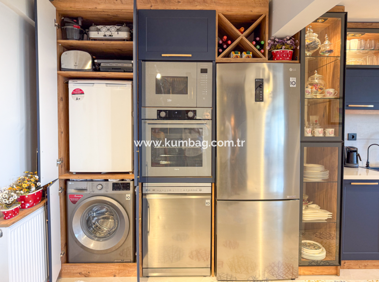 Specially Designed Furnished Flat For Sale In Kumbağ With Sea View