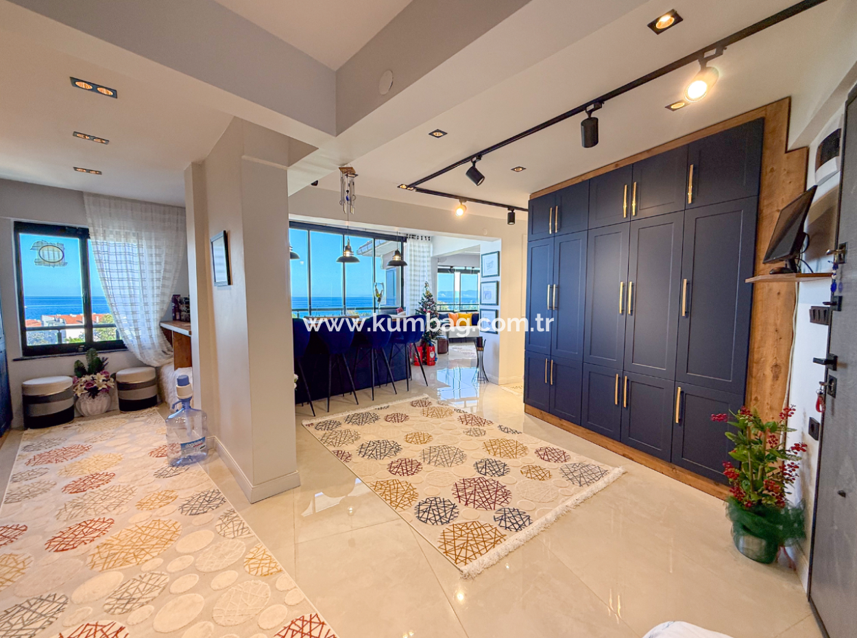 Specially Designed Furnished Flat For Sale In Kumbağ With Sea View