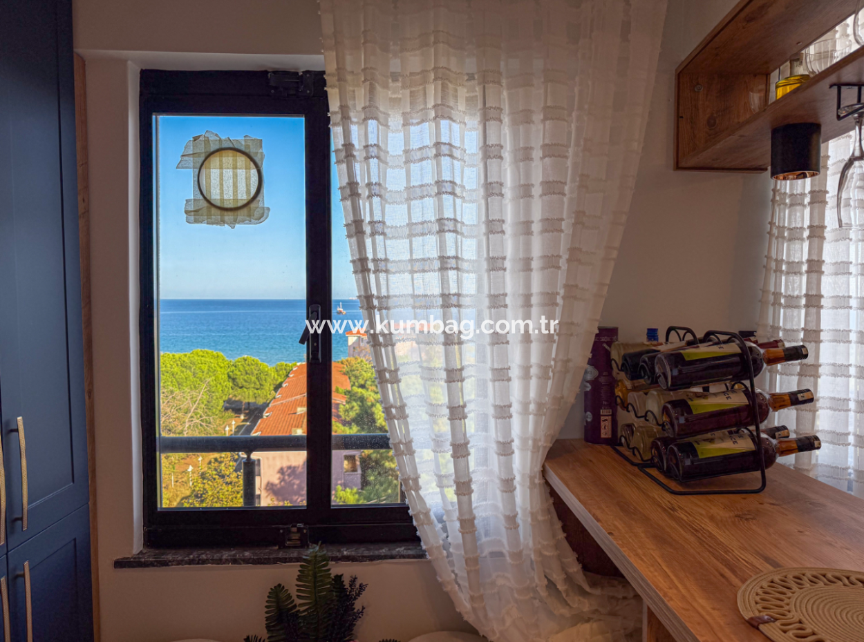 Specially Designed Furnished Flat For Sale In Kumbağ With Sea View