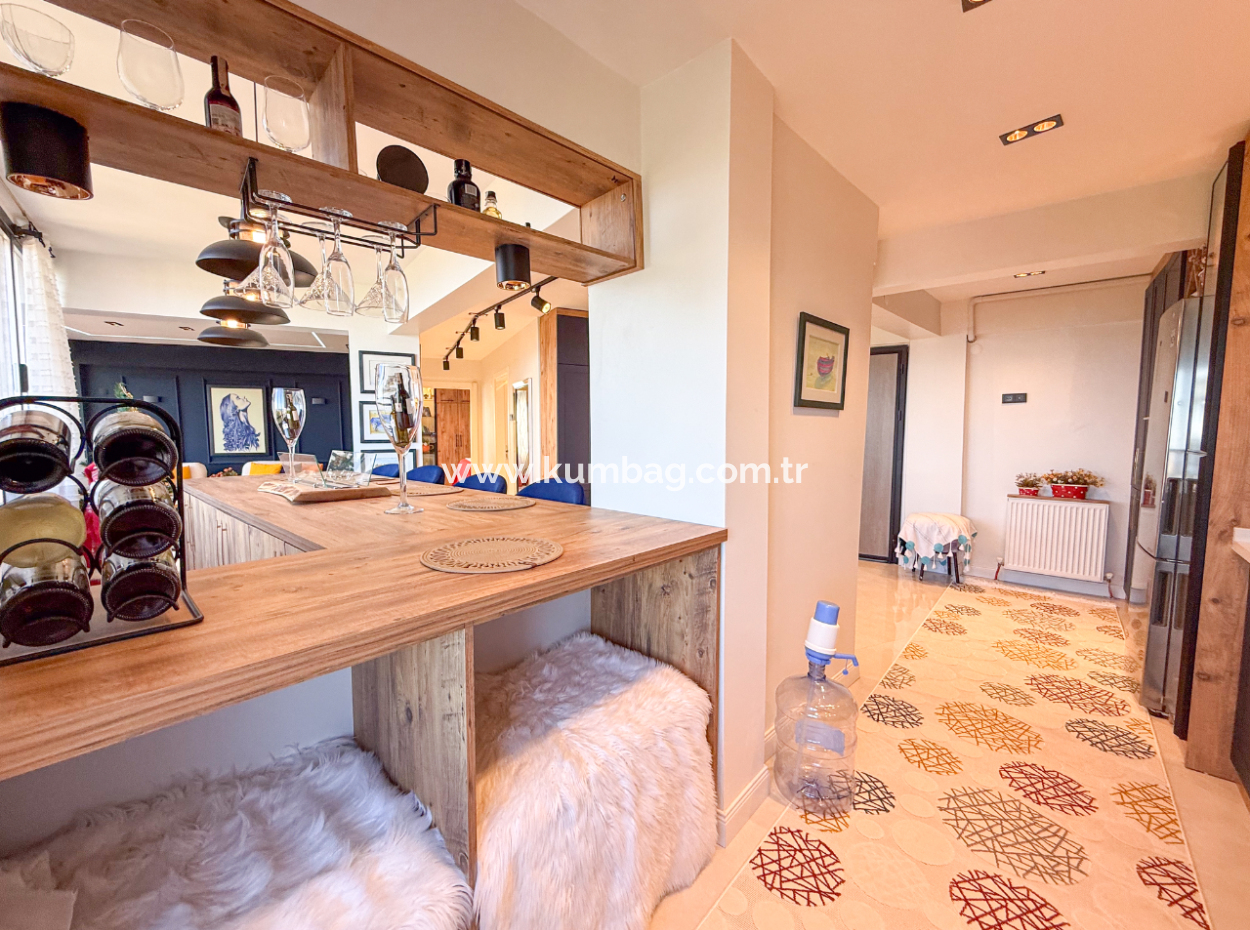 Specially Designed Furnished Flat For Sale In Kumbağ With Sea View