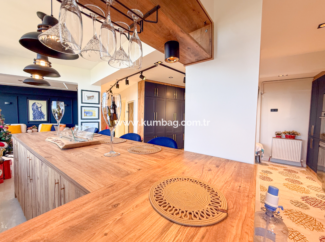 Specially Designed Furnished Flat For Sale In Kumbağ With Sea View