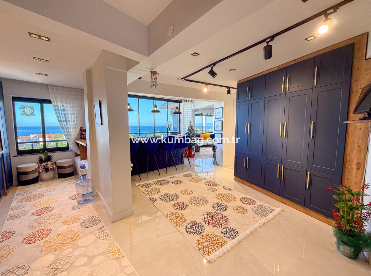 Specially Designed Furnished Flat For Sale In Kumbağ With Sea View
