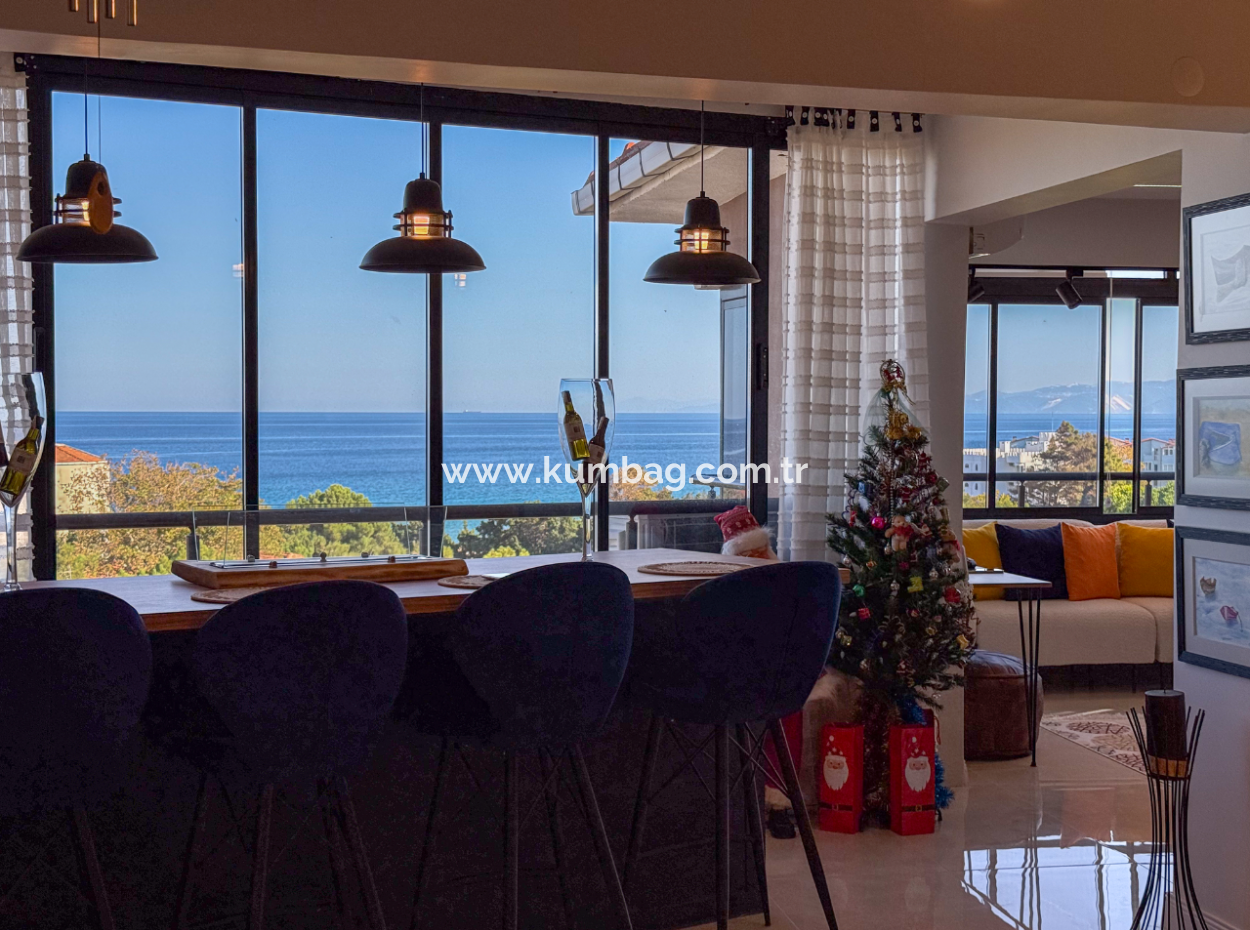 Specially Designed Furnished Flat For Sale In Kumbağ With Sea View