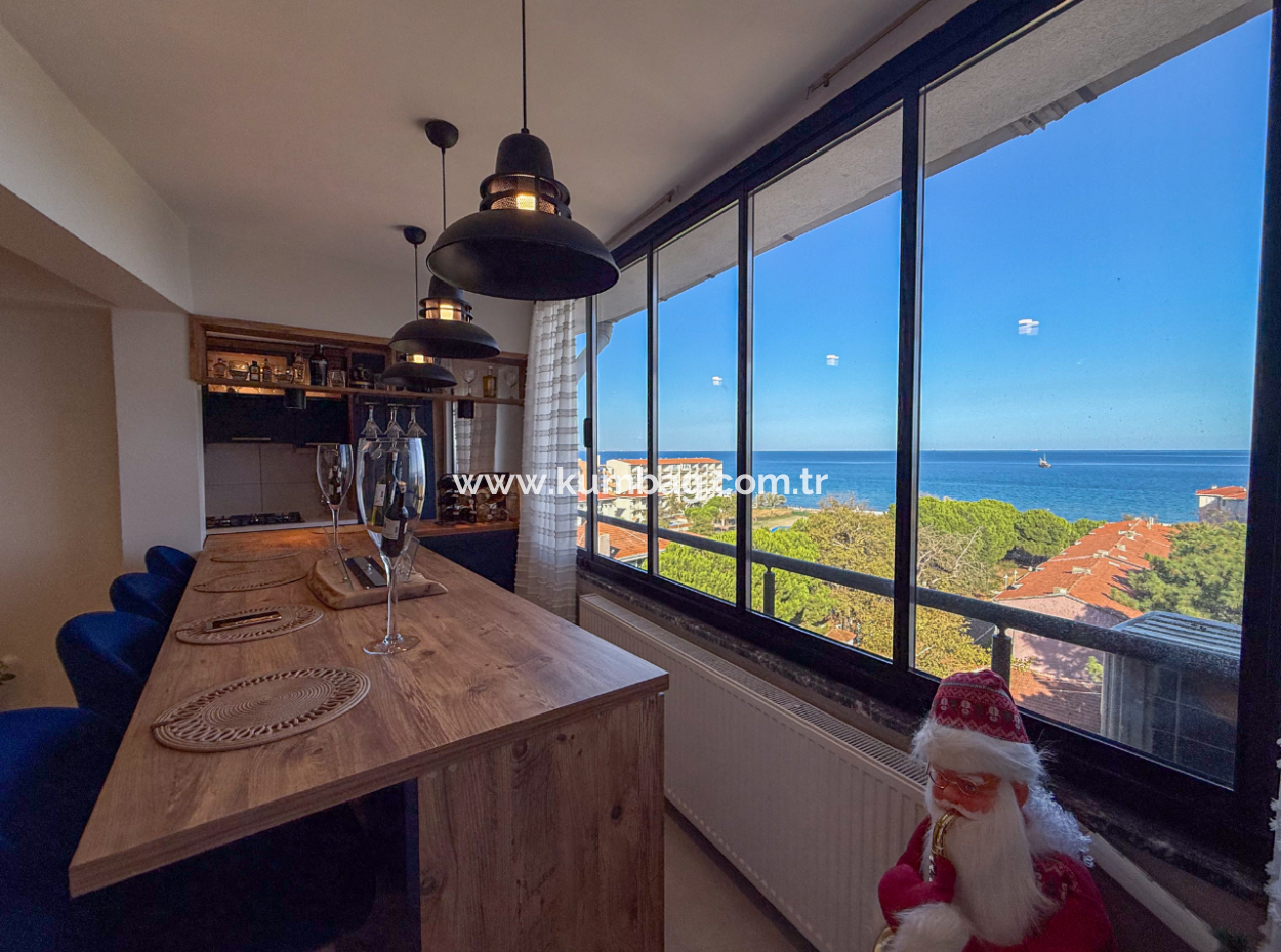 Specially Designed Furnished Flat For Sale In Kumbağ With Sea View