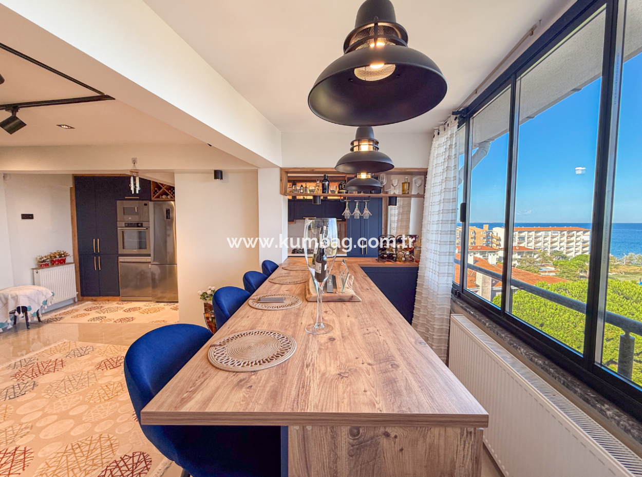 Specially Designed Furnished Flat For Sale In Kumbağ With Sea View