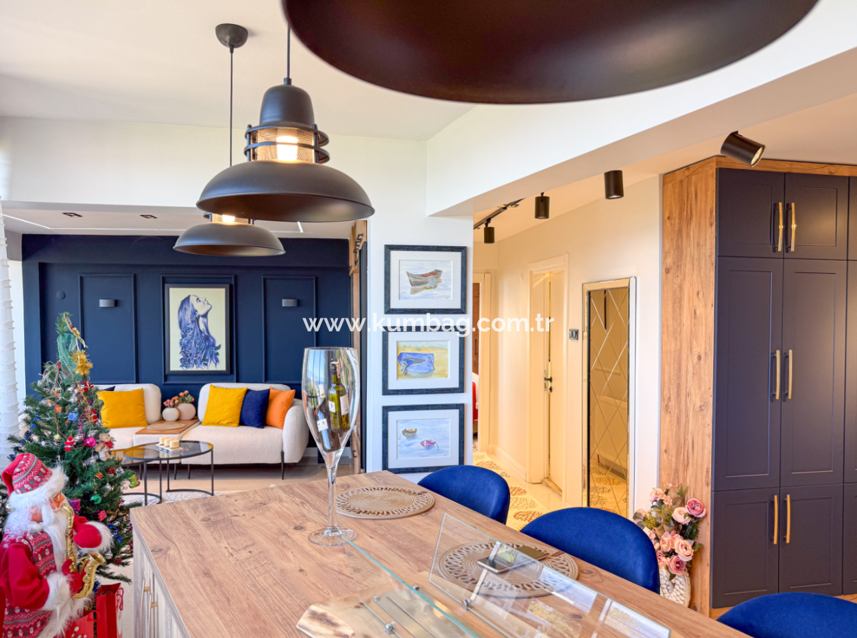 Specially Designed Furnished Flat For Sale In Kumbağ With Sea View