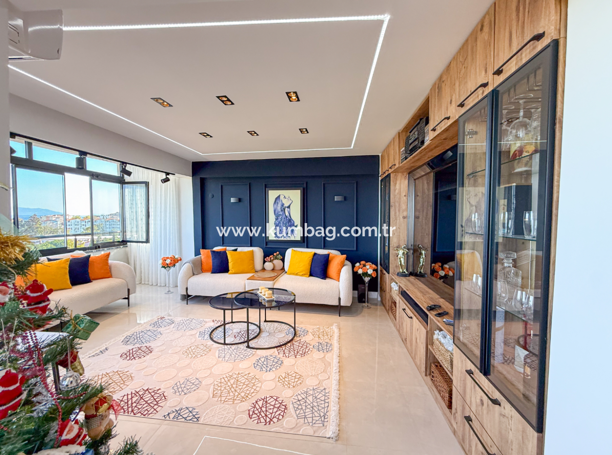 Specially Designed Furnished Flat For Sale In Kumbağ With Sea View