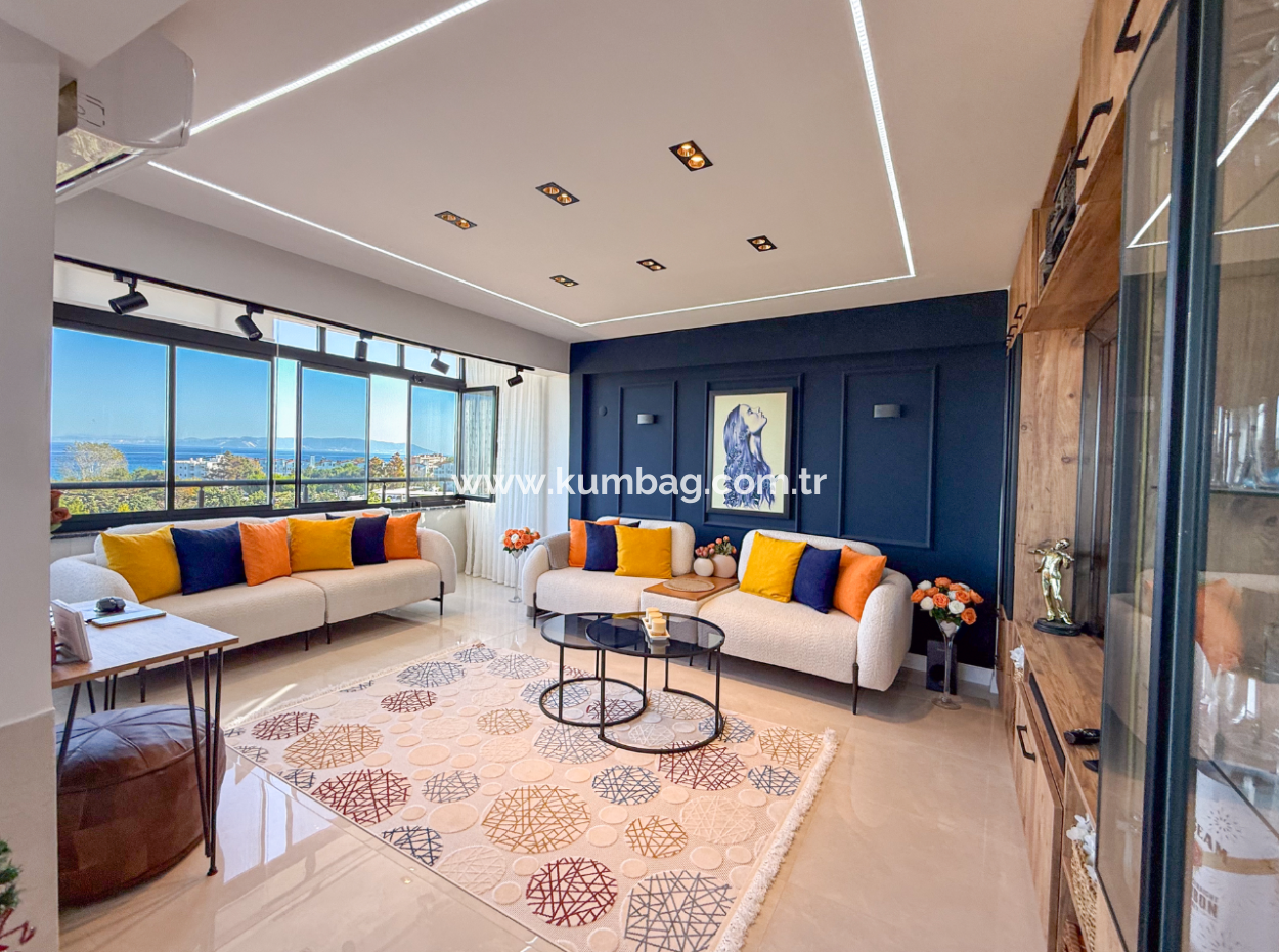 Specially Designed Furnished Flat For Sale In Kumbağ With Sea View