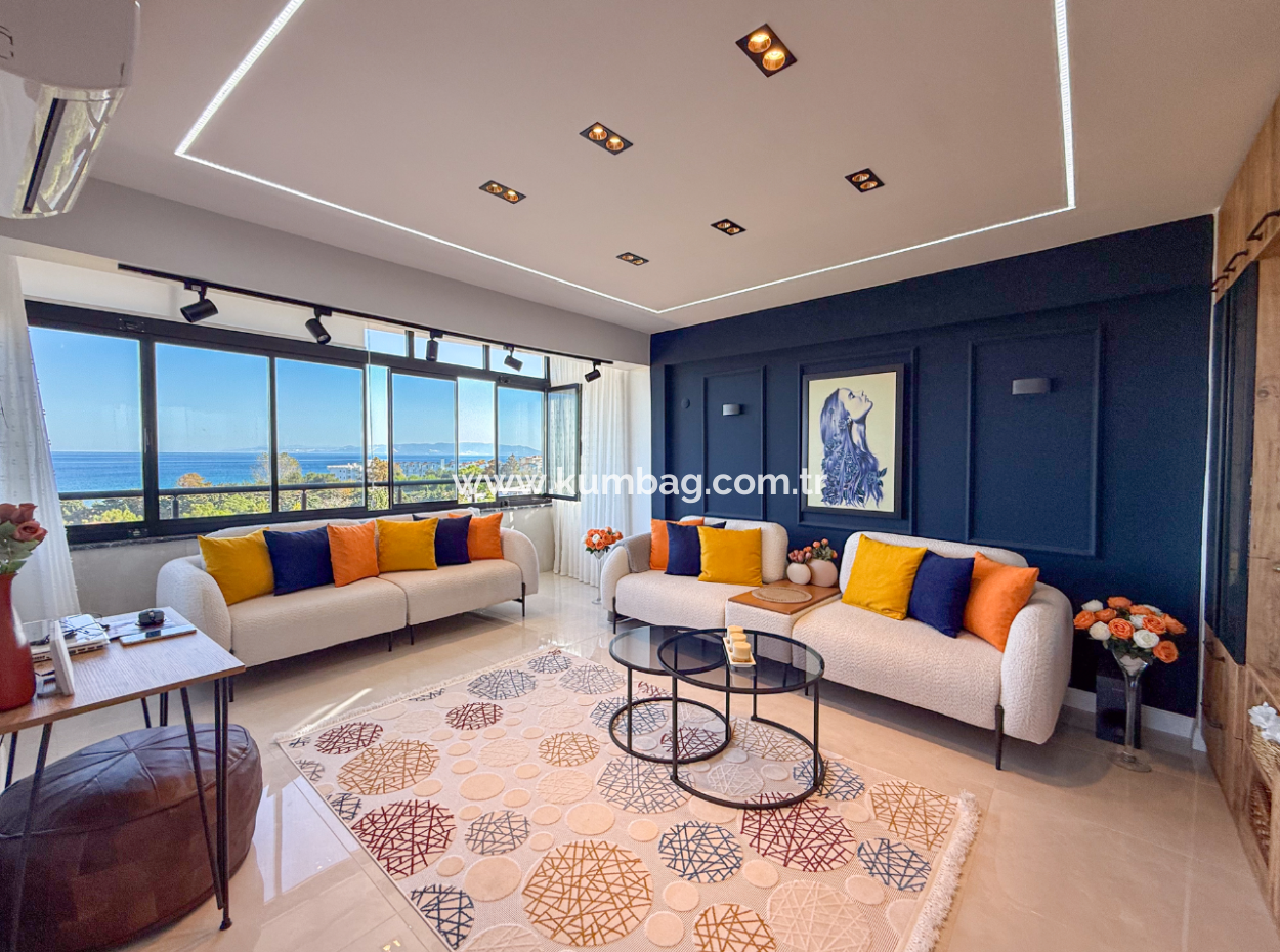 Specially Designed Furnished Flat For Sale In Kumbağ With Sea View