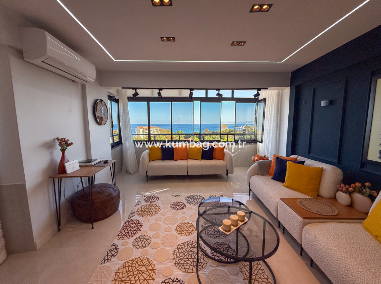 Specially Designed Furnished Flat For Sale In Kumbağ With Sea View