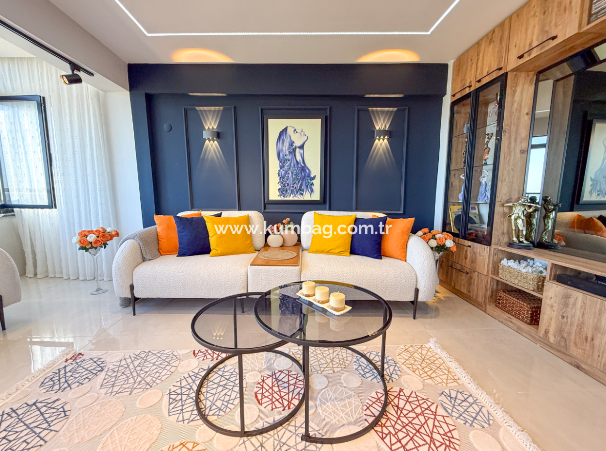 Specially Designed Furnished Flat For Sale In Kumbağ With Sea View