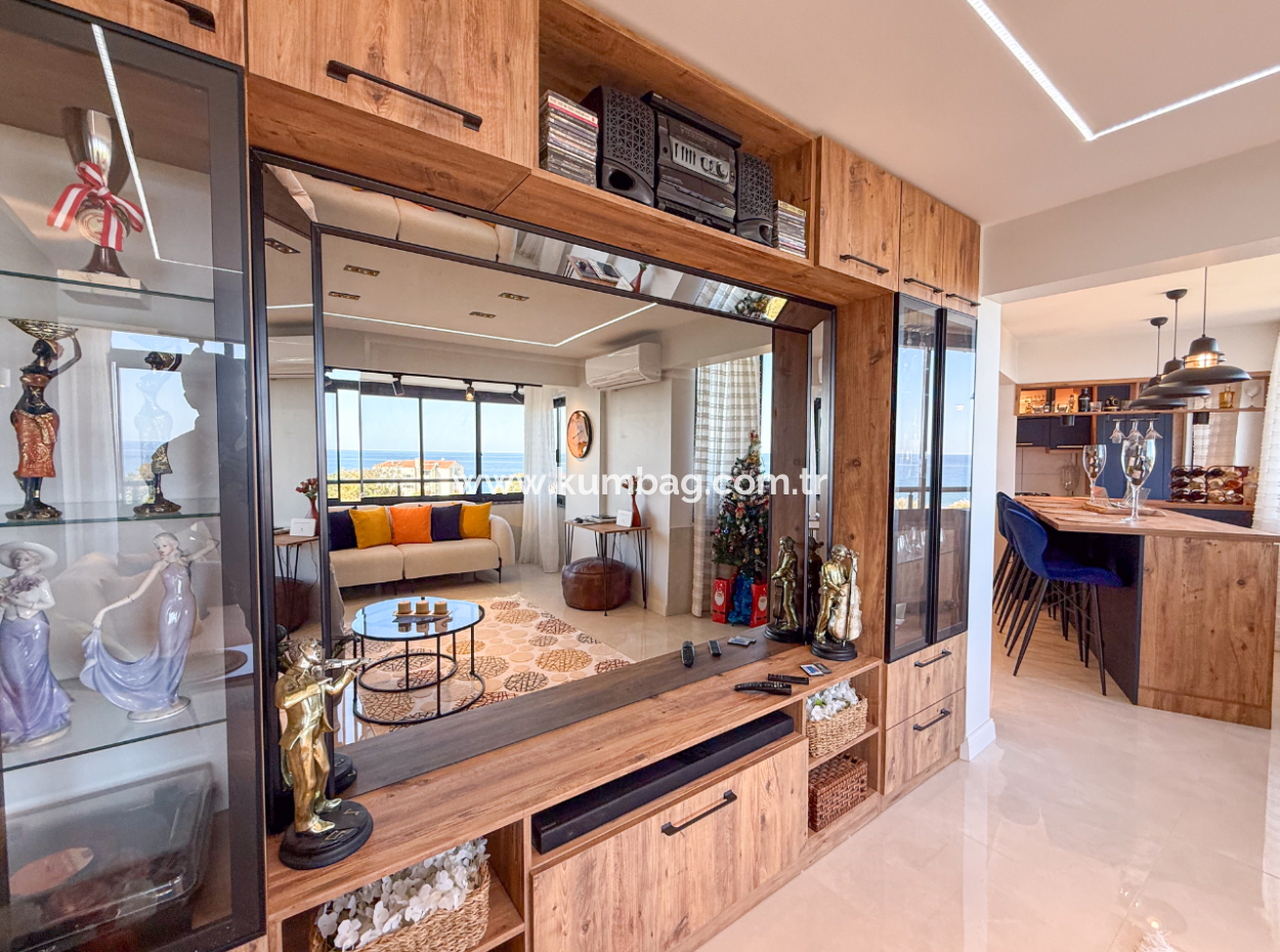 Specially Designed Furnished Flat For Sale In Kumbağ With Sea View