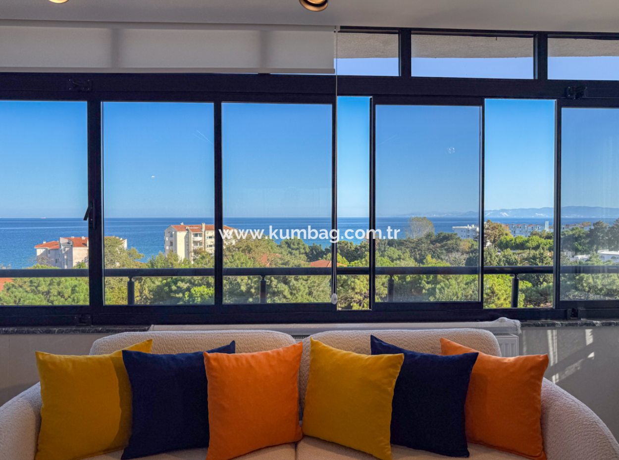 Specially Designed Furnished Flat For Sale In Kumbağ With Sea View