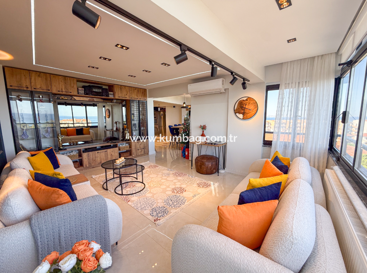 Specially Designed Furnished Flat For Sale In Kumbağ With Sea View