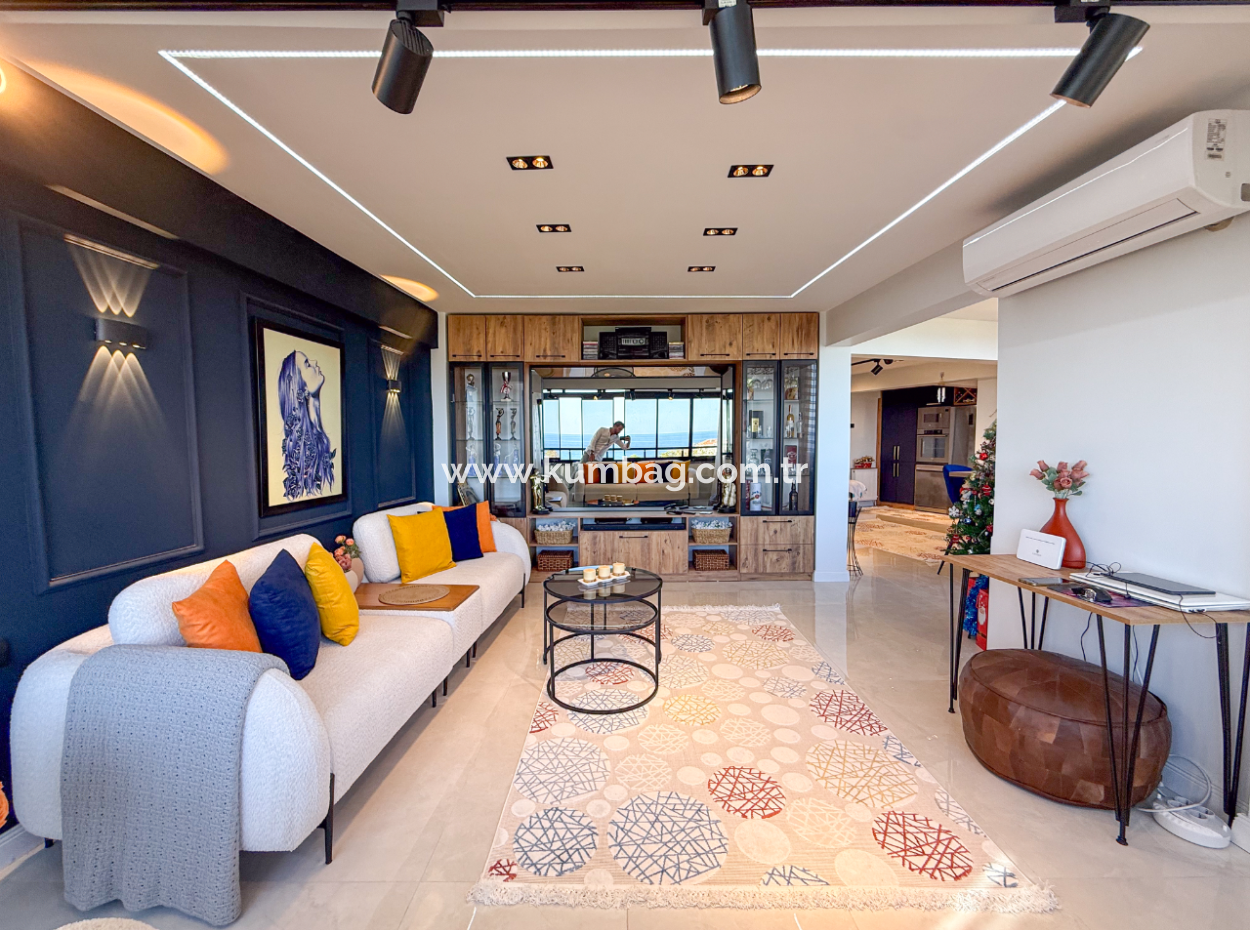Specially Designed Furnished Flat For Sale In Kumbağ With Sea View