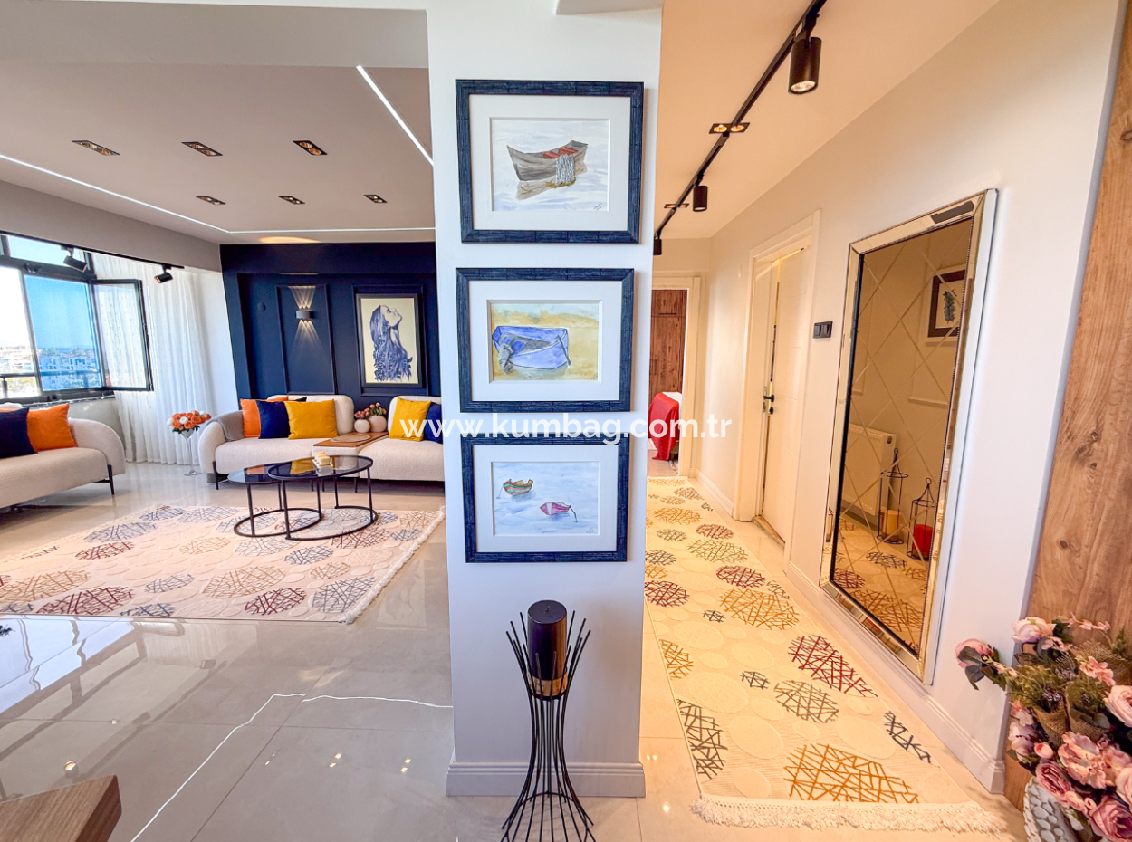 Specially Designed Furnished Flat For Sale In Kumbağ With Sea View