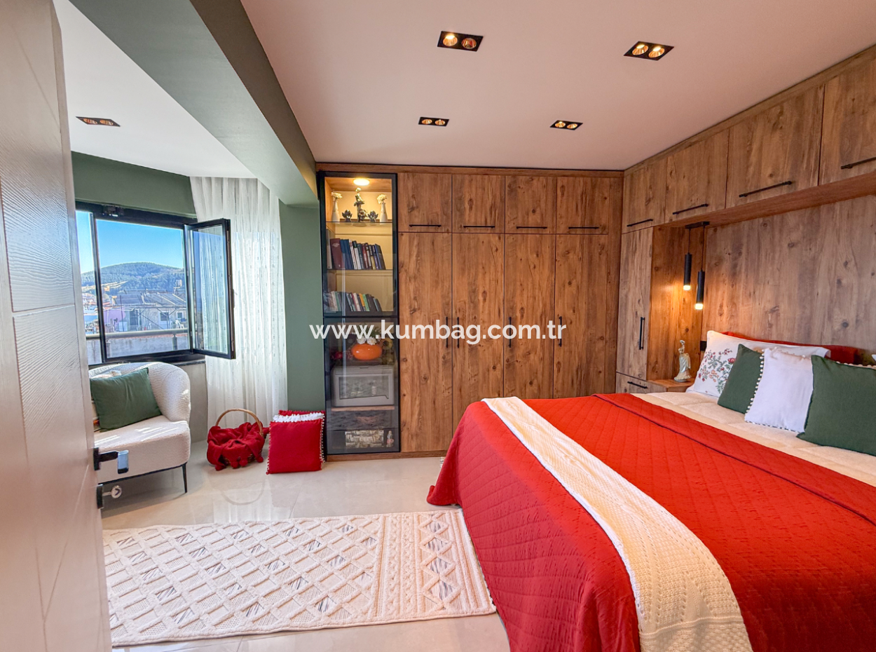 Specially Designed Furnished Flat For Sale In Kumbağ With Sea View