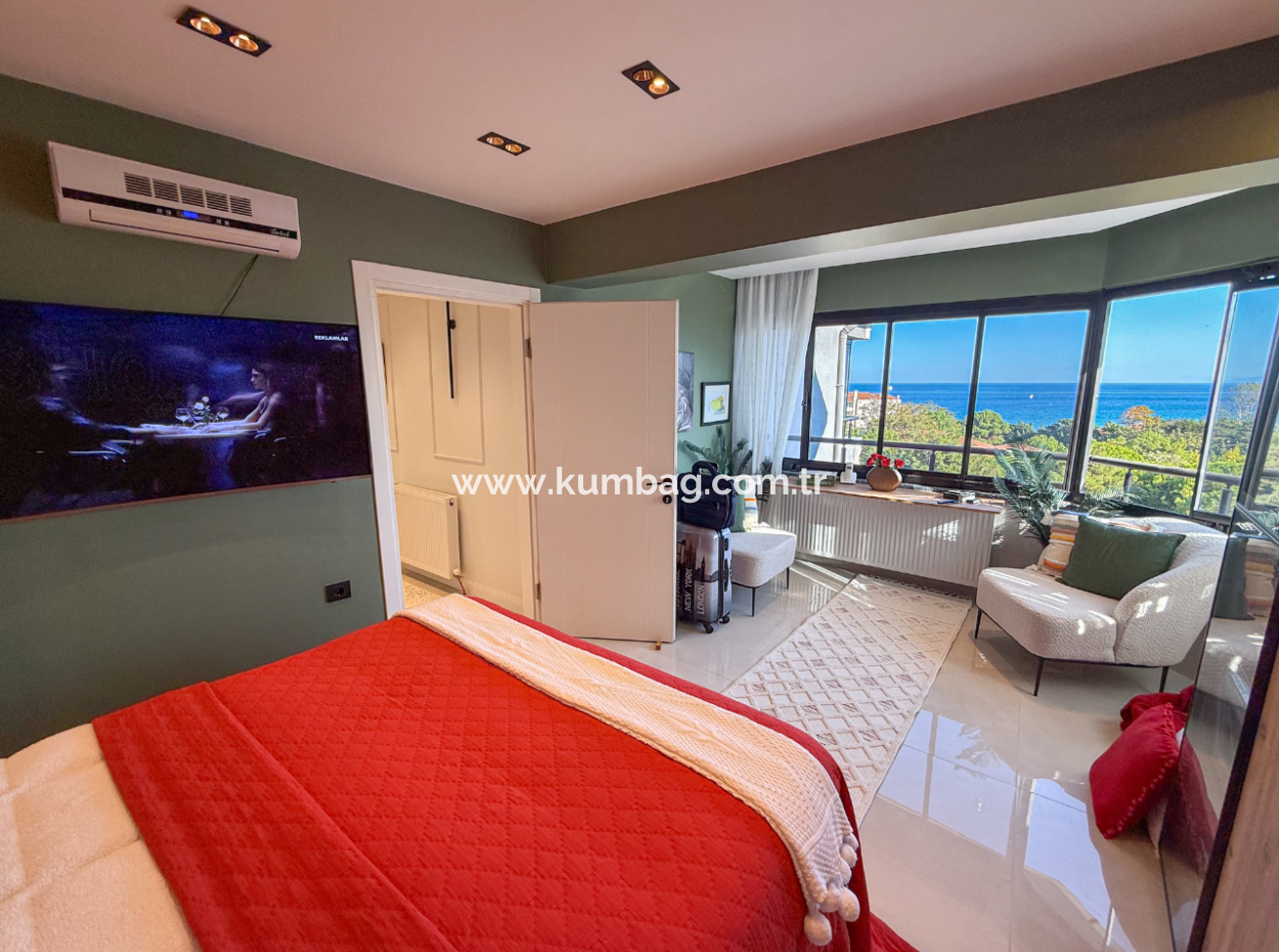 Specially Designed Furnished Flat For Sale In Kumbağ With Sea View