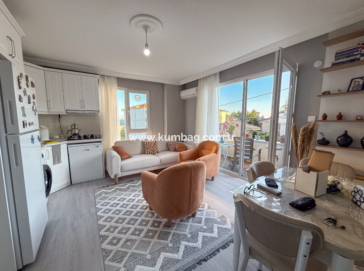 New And Fully Furnished 2 1 Flats For Sale With Sea View In Topağaç