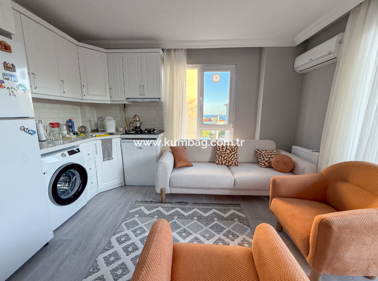 New And Fully Furnished 2 1 Flats For Sale With Sea View In Topağaç