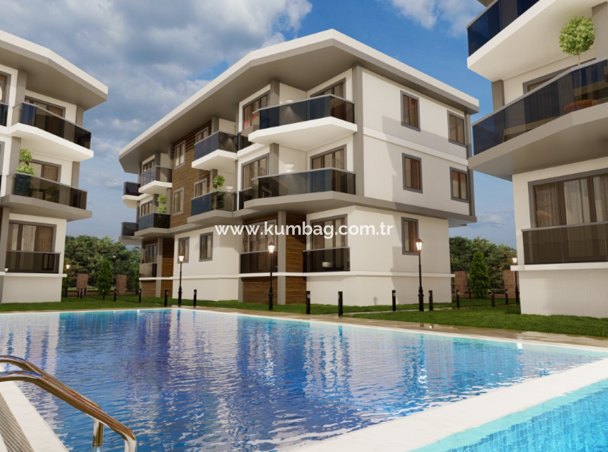 2 1 Flats For Sale In Kumbağ Luxury Pool Yonca Evleri Complex