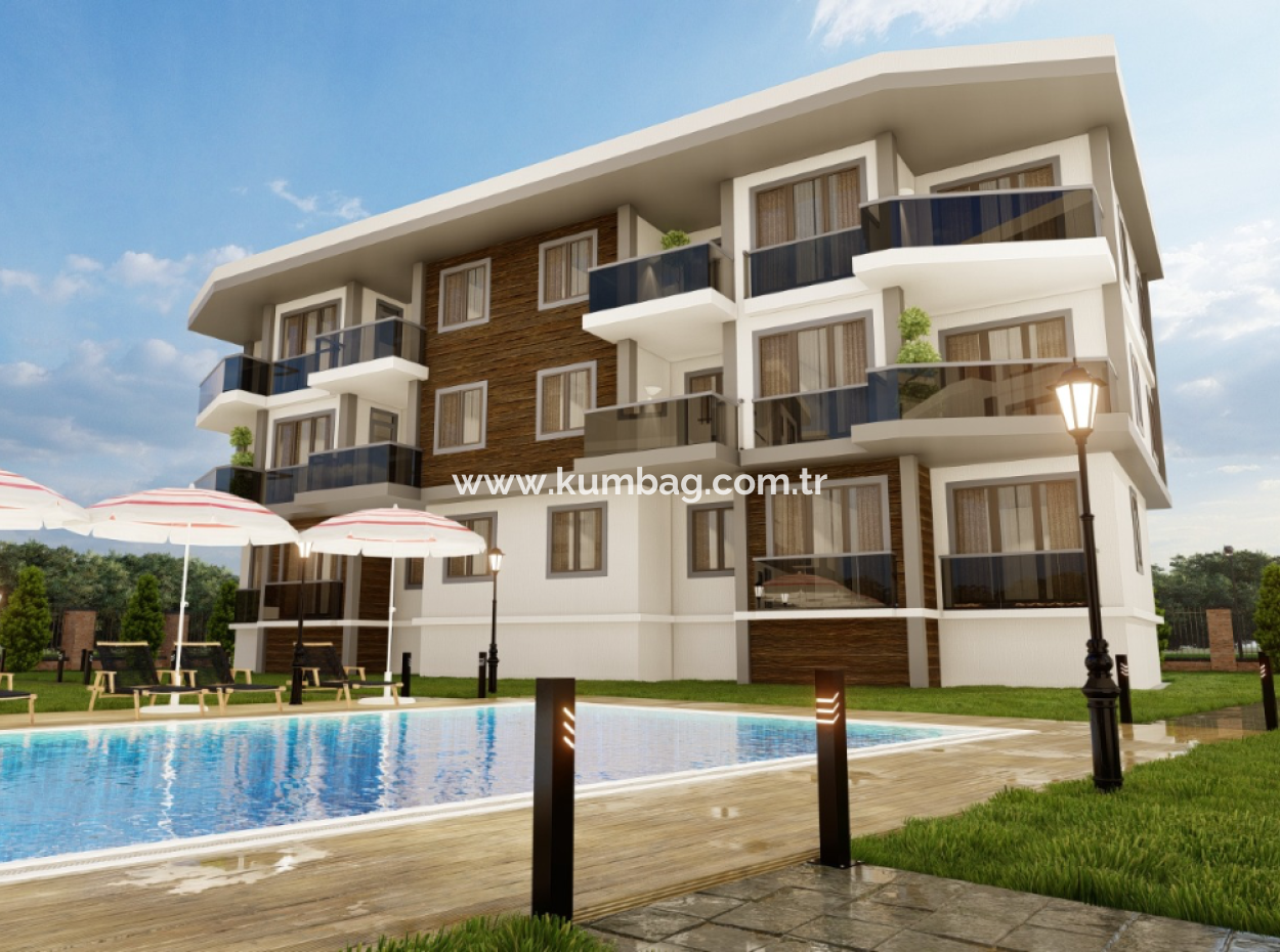 2 1 Flats For Sale In Kumbağ Luxury Pool Yonca Evleri Complex