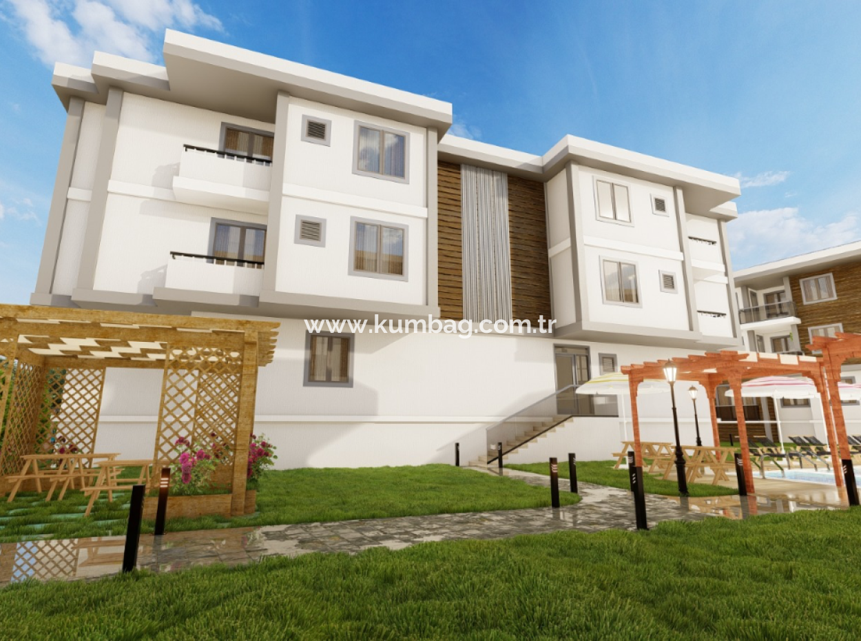 2 1 Flats For Sale In Kumbağ Luxury Pool Yonca Evleri Complex
