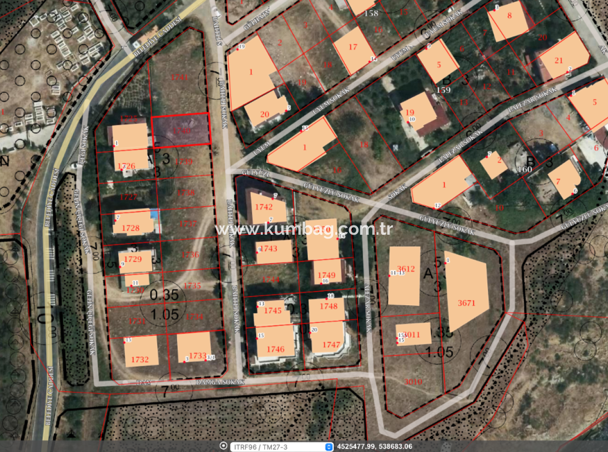 185 M2 Zoned Land For Sale In A Decent Location Ready For Construction In Kumbağ