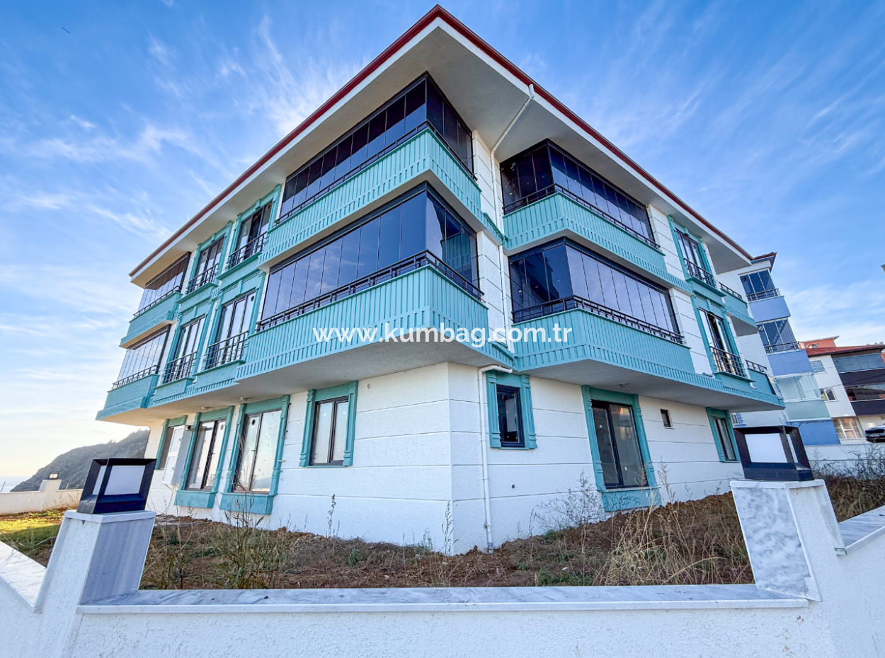 Kumbağ Panoramic Sea View Garden New 1 1 Flat For Sale