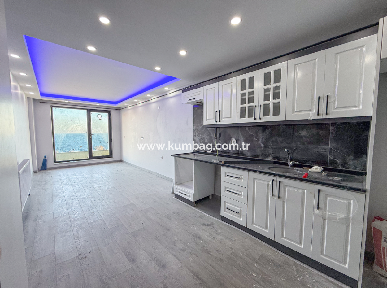Kumbağ Panoramic Sea View Garden New 1 1 Flat For Sale