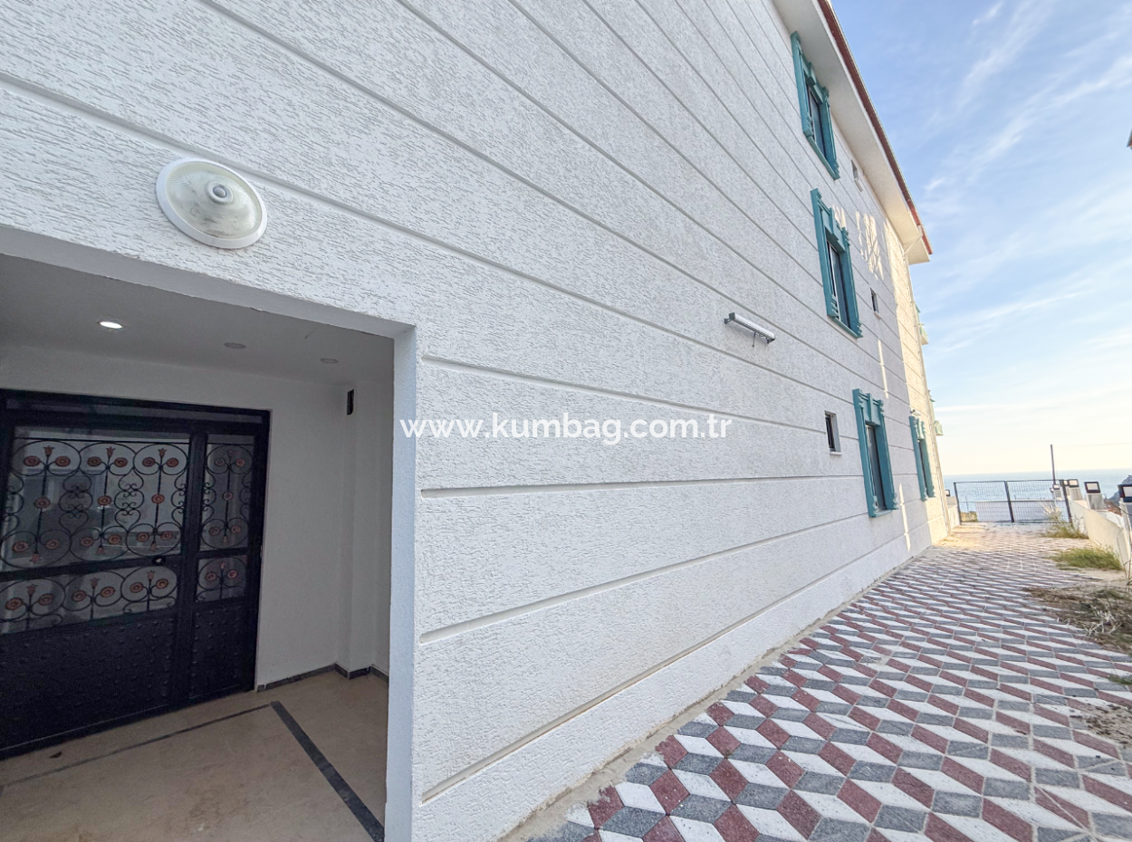 Kumbağ Panoramic Sea View Garden New 1 1 Flat For Sale