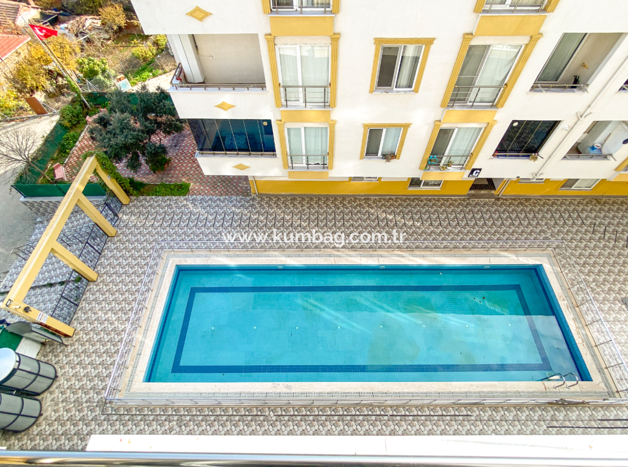 2 1 Flats For Rent In Kumbağ Village Area With Pool And Sea View