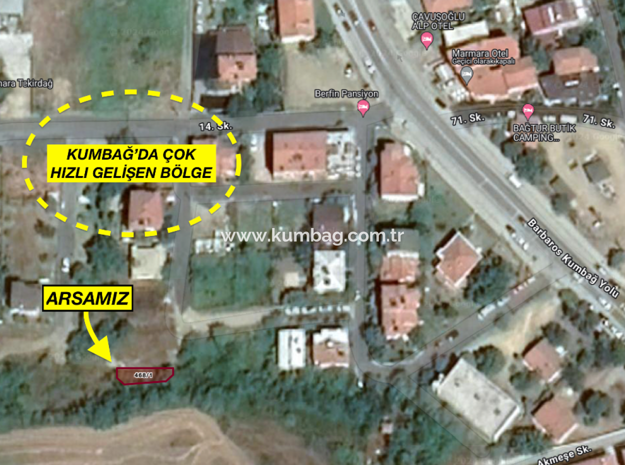 Residential Zoned Land For Sale For Investment Close To The Main Street In Kumbağ