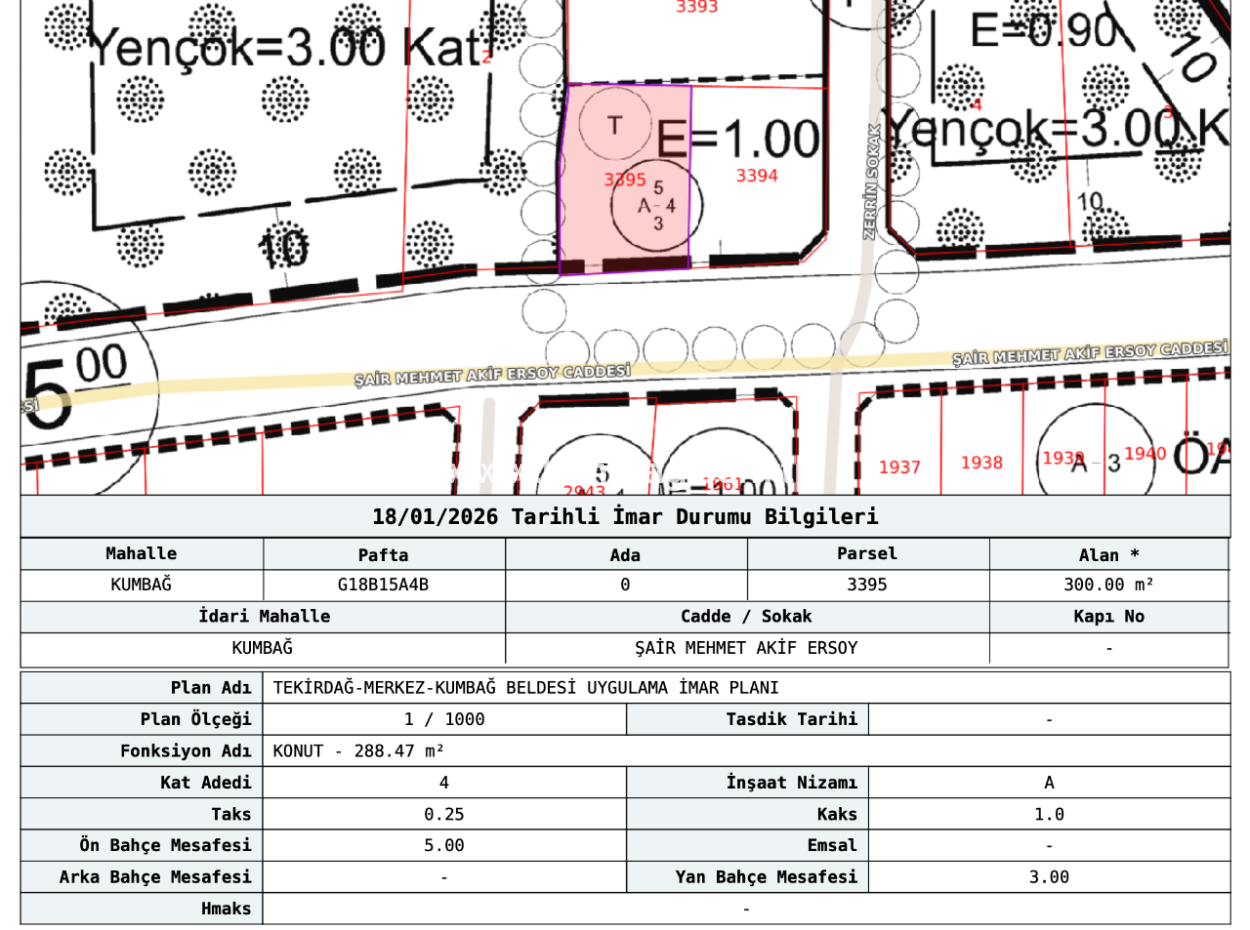4-Storey Residential Zoned Land For Sale In Kumbağ