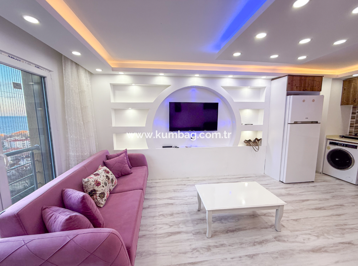 Fully Furnished 2 1 Flat For Sale With Sea View Pool In Kumbağ