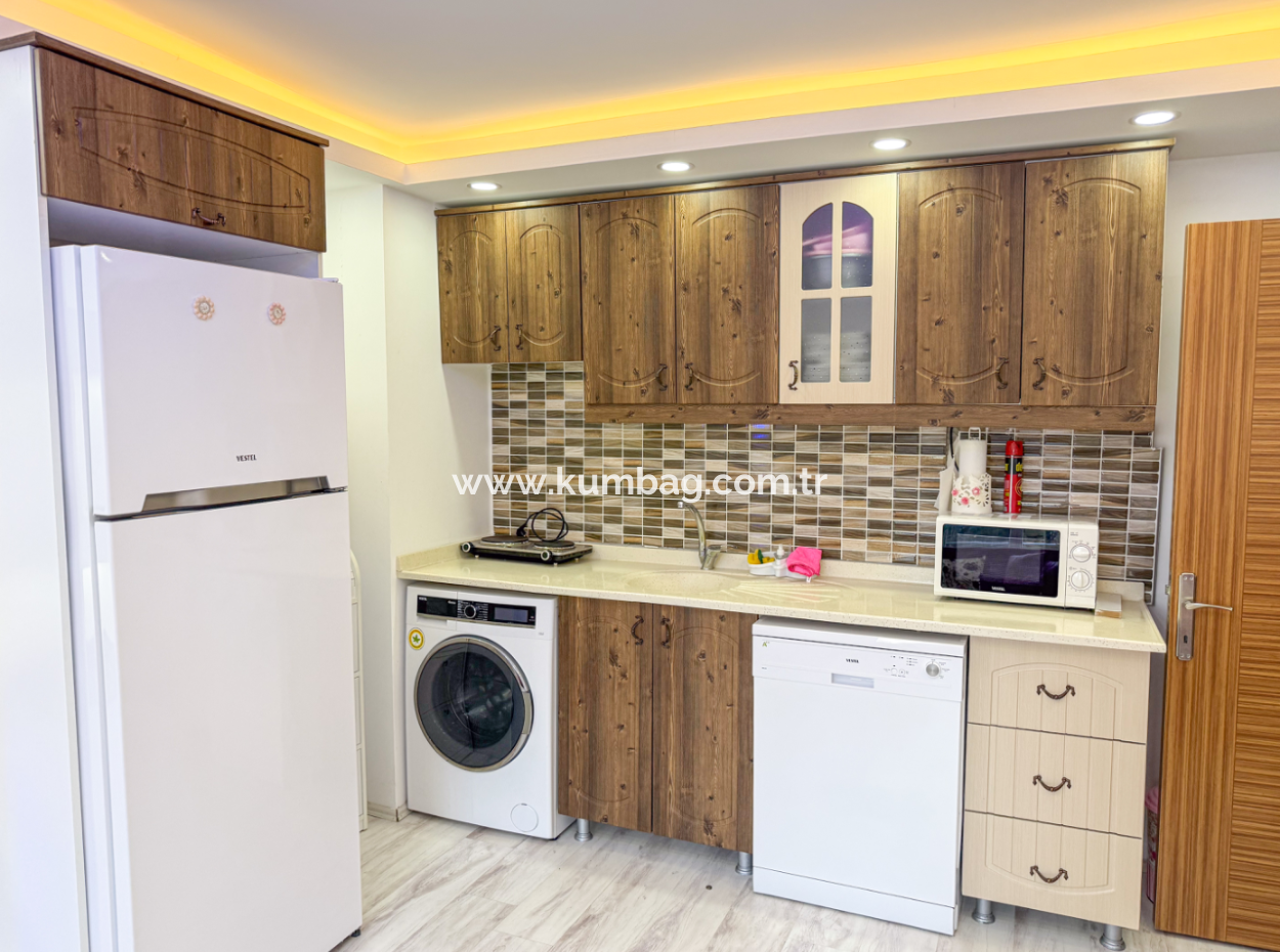 Fully Furnished 2 1 Flat For Sale With Sea View Pool In Kumbağ